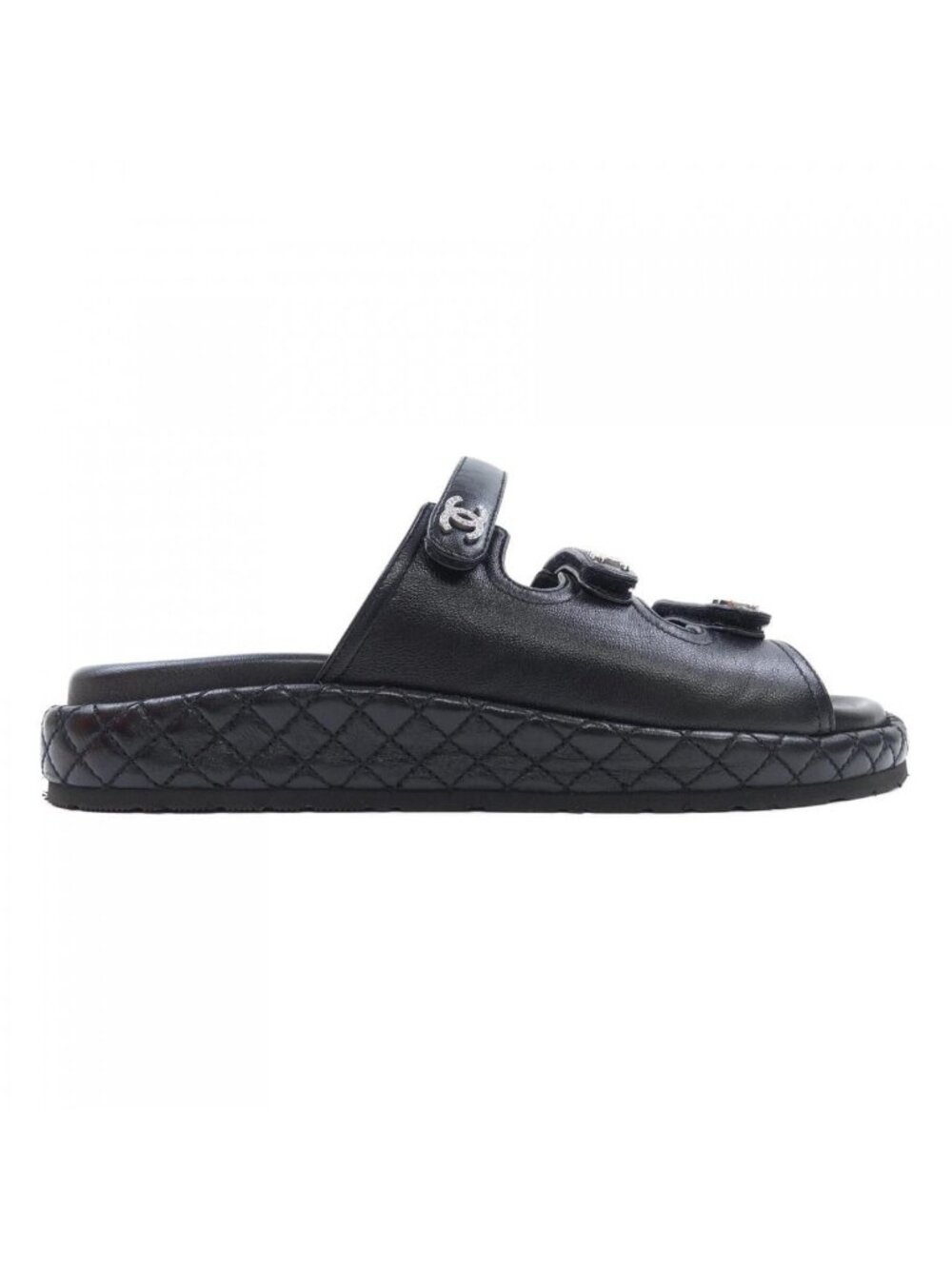 Chanel Mule Sandals Lambskin Black
